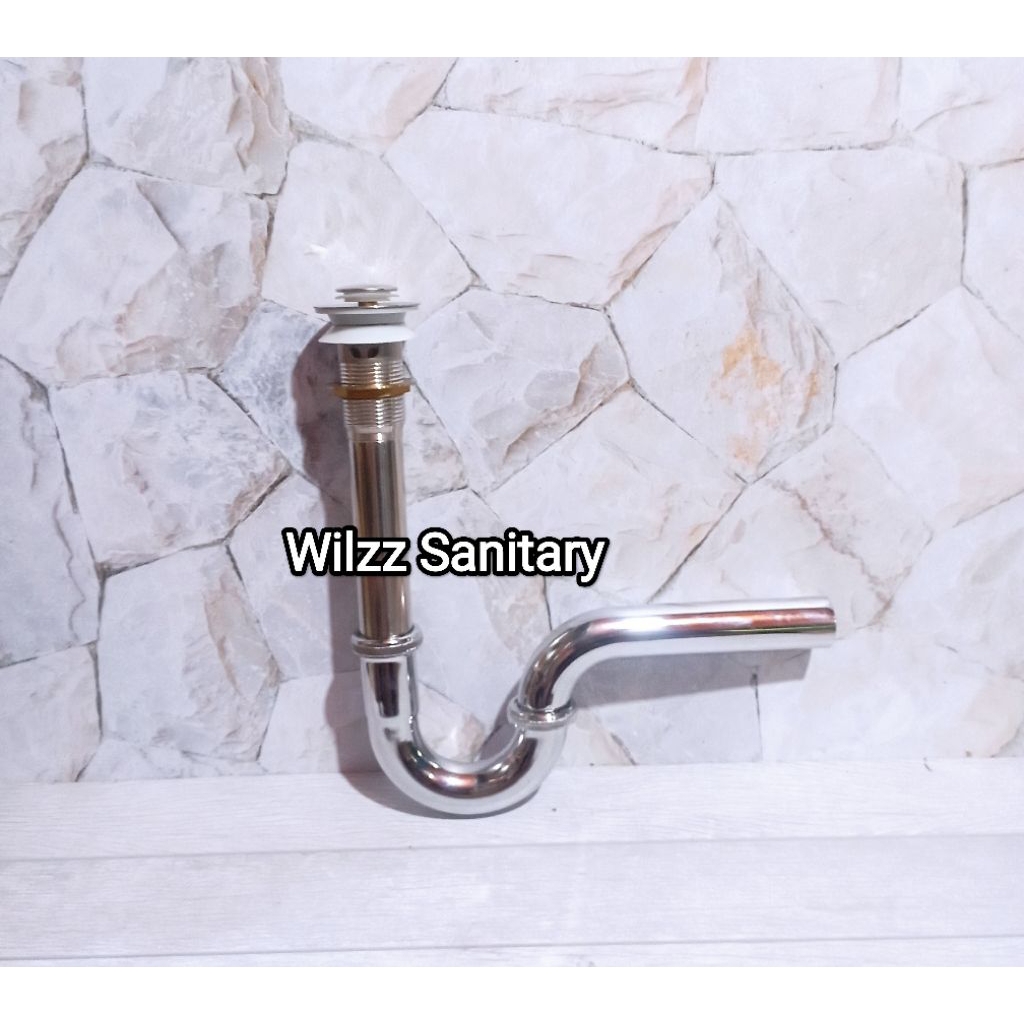 Sifon Wastafel Stainless Pencet/Sifon angsa wastafel/Sifon pembuangan wastafel