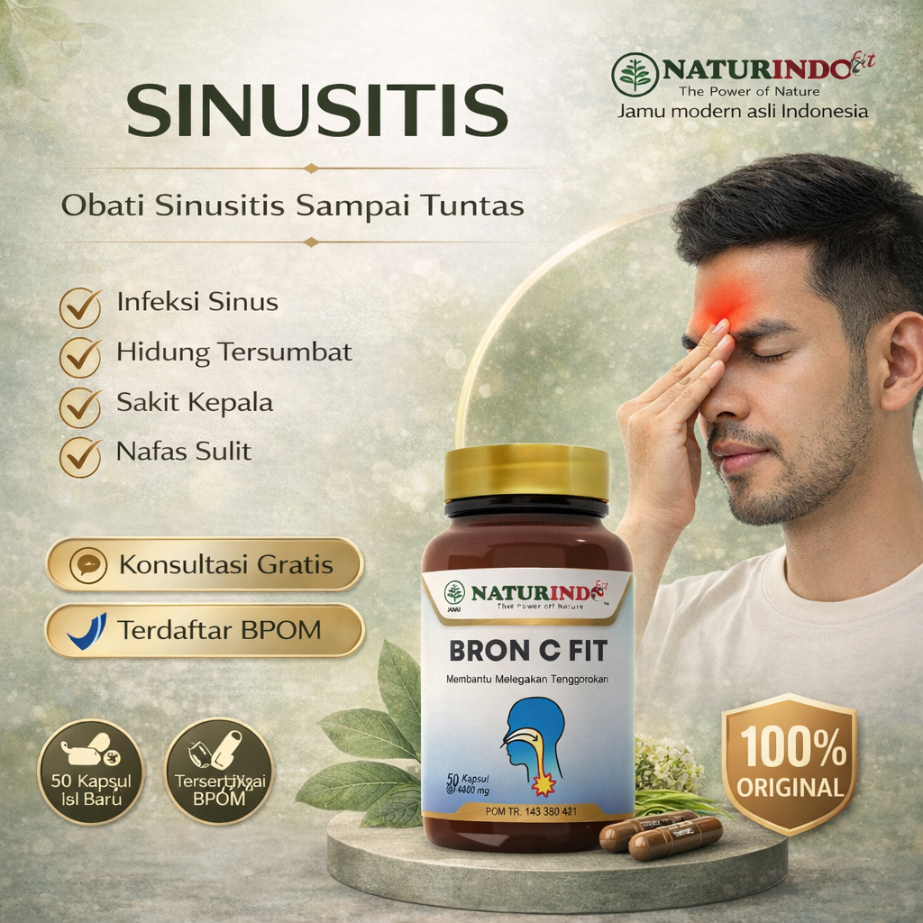 Obat Sinusitis Herbal BPOM Bron C Fit Naturindo