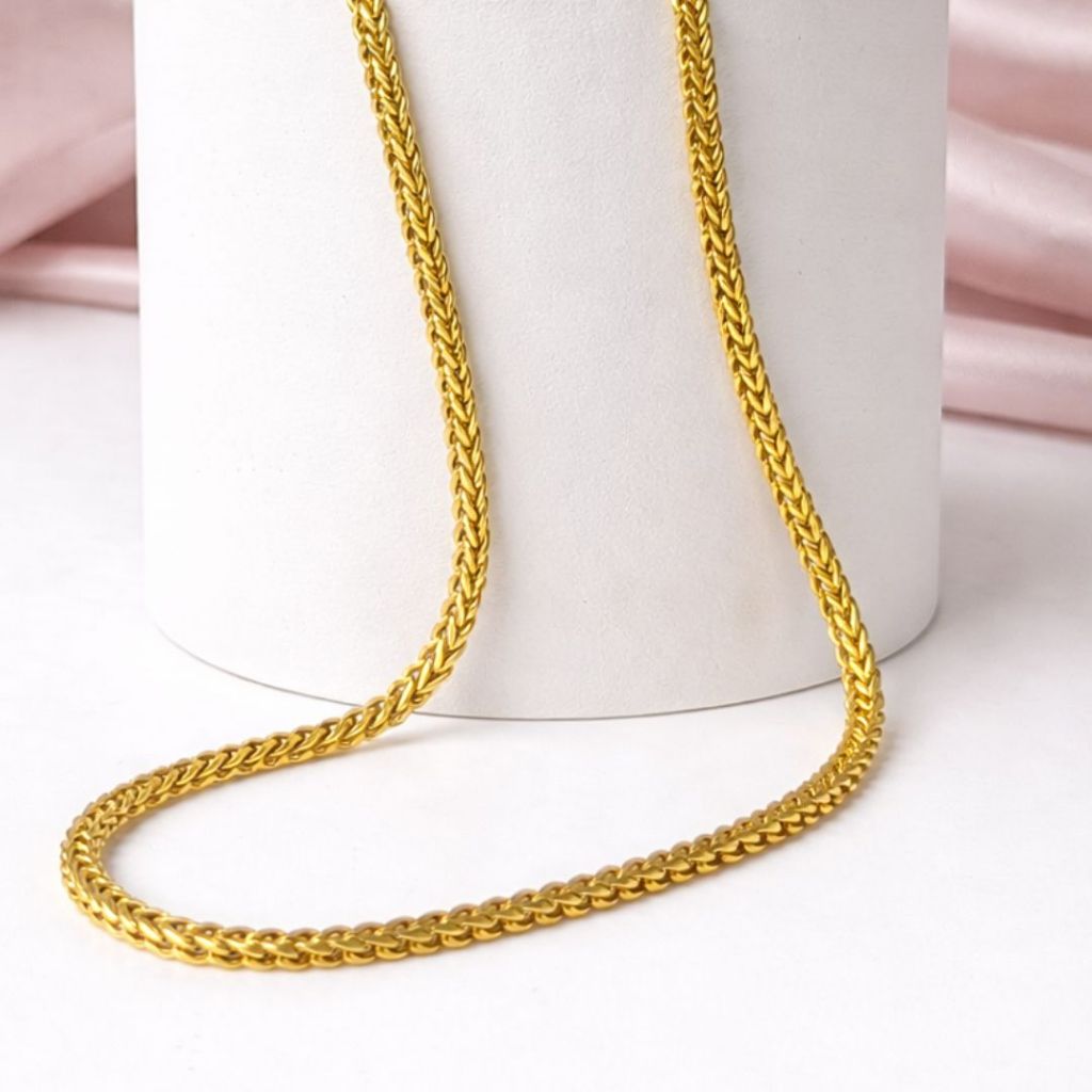 Emily Jewelry - Kalung Titanium Wanita Anti Luntur Perhiasan Perempuan Korea Anti Karat Model Serut 