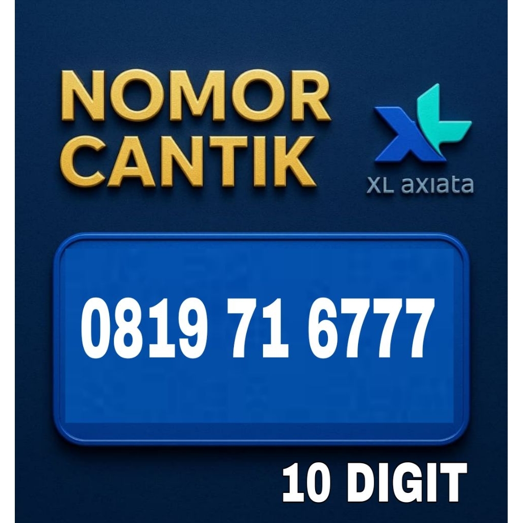 NOMOR CANTIK XL AXIATA REGULAR PRABAYAR 10DIGIT 10 DIGIT TRIPLE TRIPEL 777