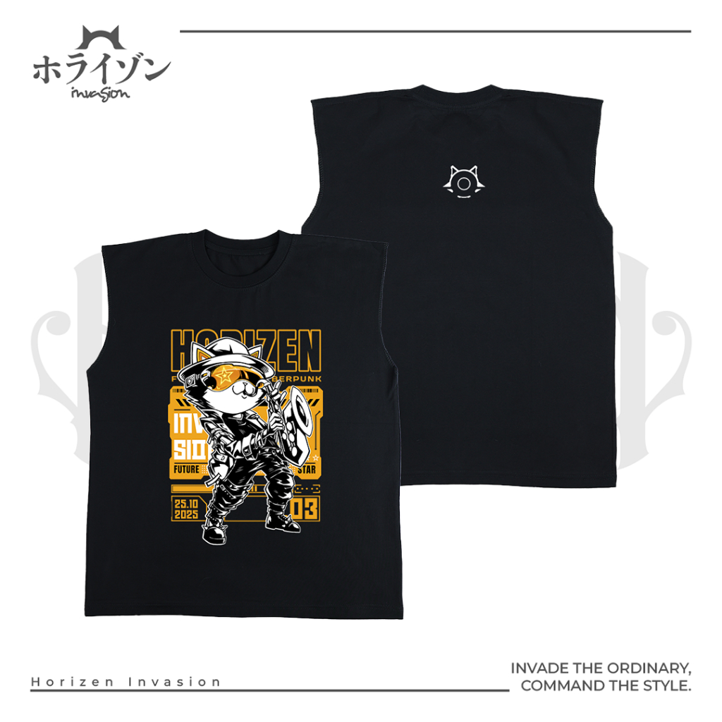 HORIZEN INVASION KAOS SINGLET | TANKTOP | SINGLET SERIES | SAXOPHONE CYBERPUNK