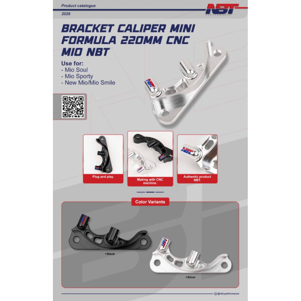 Bracket caliper mini formula 220mm cnc ymh Mio NBT