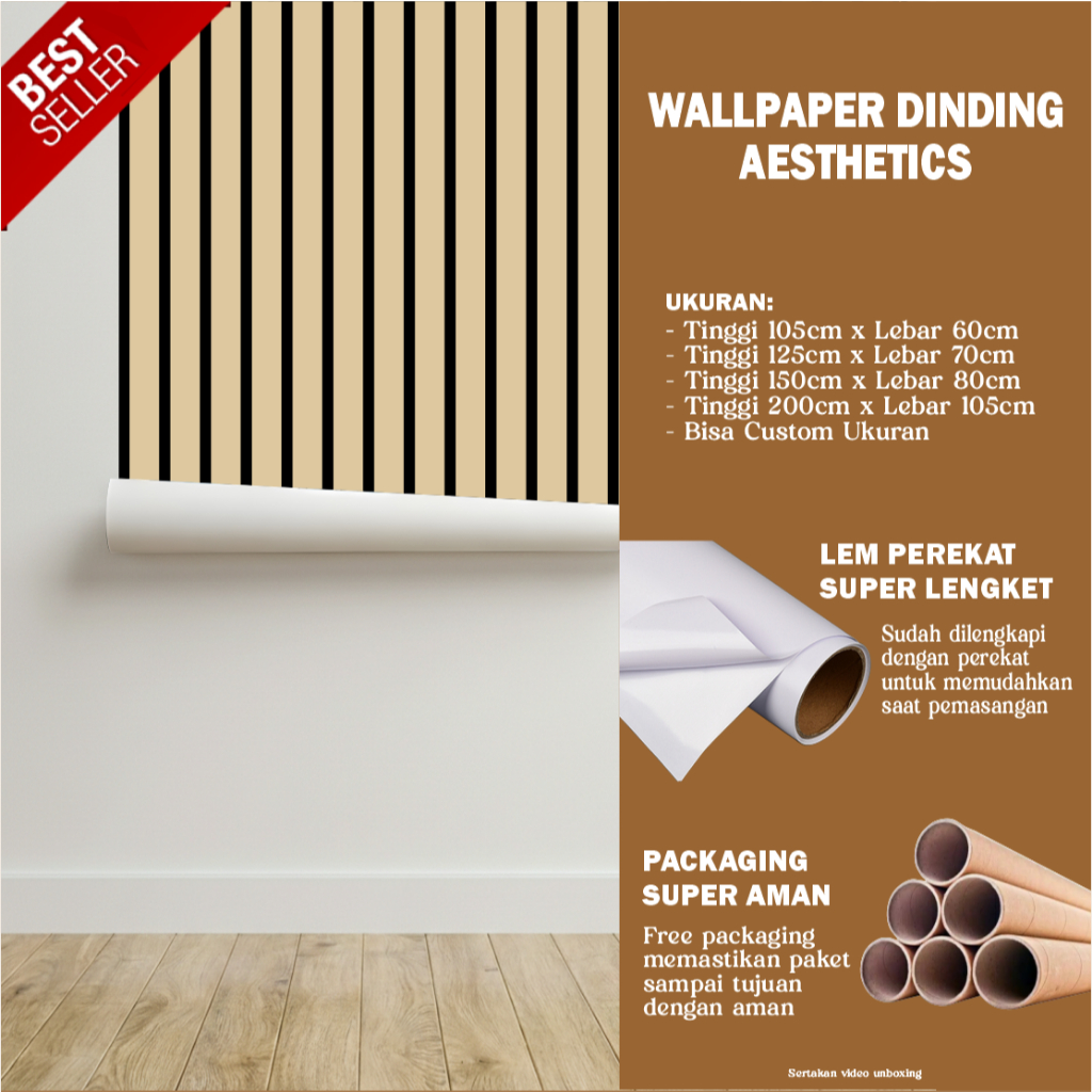 Wallpaper Stiker Dinding Kamar Tidur, Wallpaper dekorasi dinding Desain Estetik