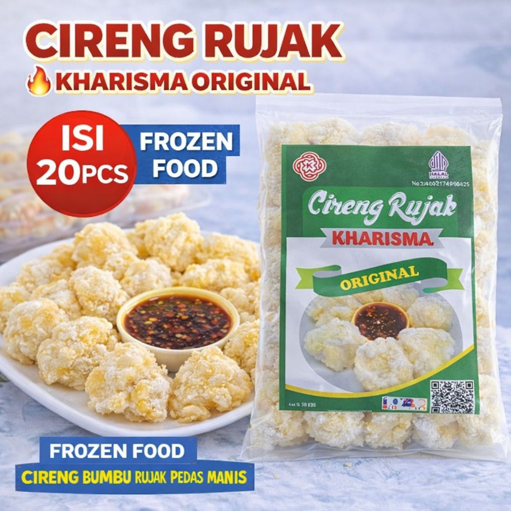 Cireng Rujak Kharisma Original Frozen | Cireng Bumbu Rujak Pedas Manis | Siap Goreng | Cireng Rujak 