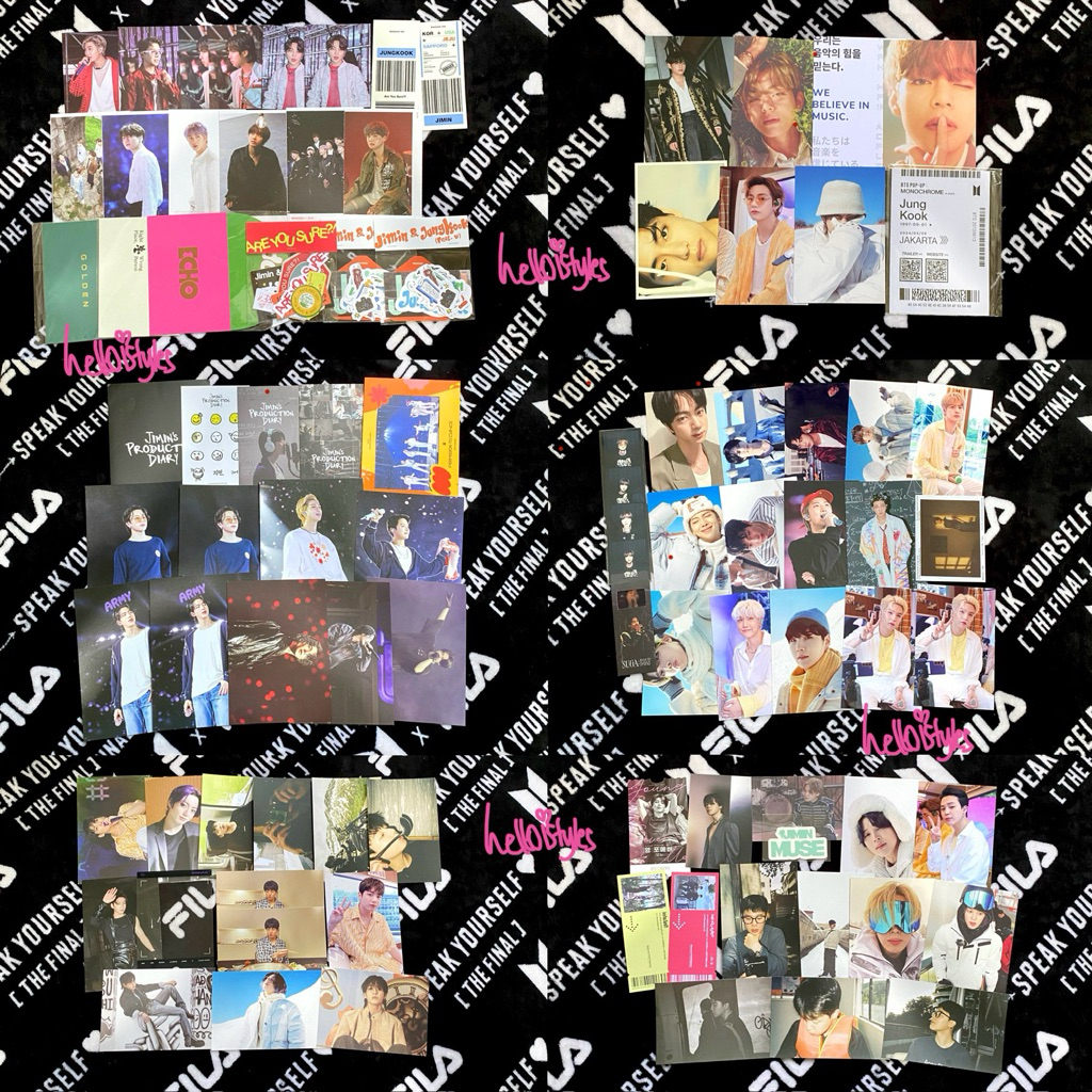 [Baca Deskripsi] Postcard Photostrip Triptych BTS Jungkook Jimin Taehyung Yoongi Namjoon Seokjin Hos