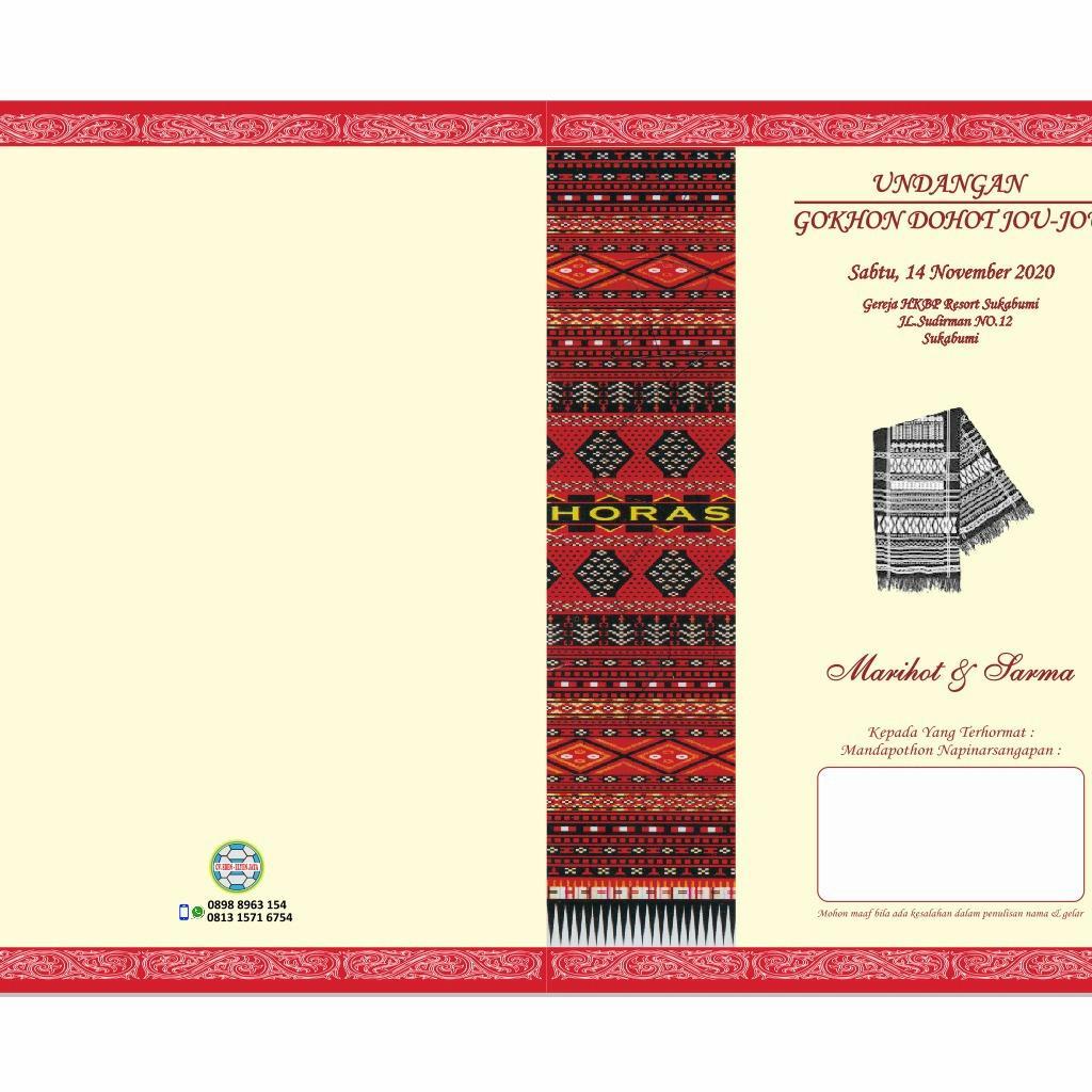 Kartu Undangan Pernikahan Motif Batak