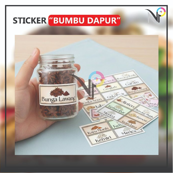 STICKER LABEL BUMBU MAKANAN / STIKER LABEL REMPAH - REMPAH / STIKER LABEL BUMBU DAPUR/ STIKER LABEL 