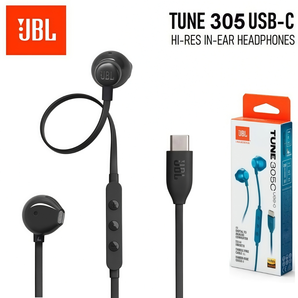 JBL Tune 305C Original Headset Kabel USB C Super Bass