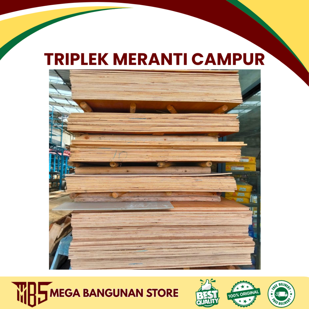 Triplek Multiplek Plywood Meranti Campur | Per Lembar