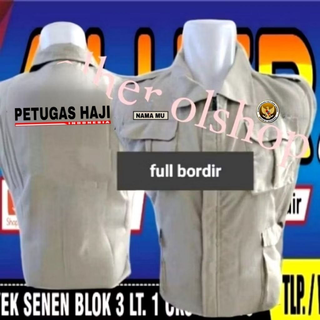 terbaru ready stok full bordir rompi petugas haji vest petugas haji rompi kerja petugas haji rompi k