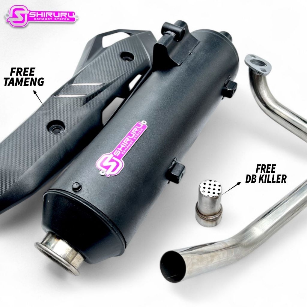 Knalpot Standar Racing Vario Beat Mio NMAX PCX Aerox INLET 28 SHIRURU Racing FREE TAMENG + DB KILLER