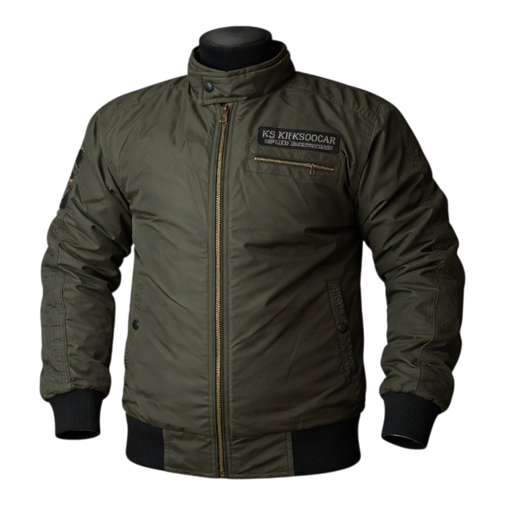 Jaket Bomber KICKSOOGAR KG - Jaket Pria Casual Waterproof Anti Air & Angin High Quality Hijau Army