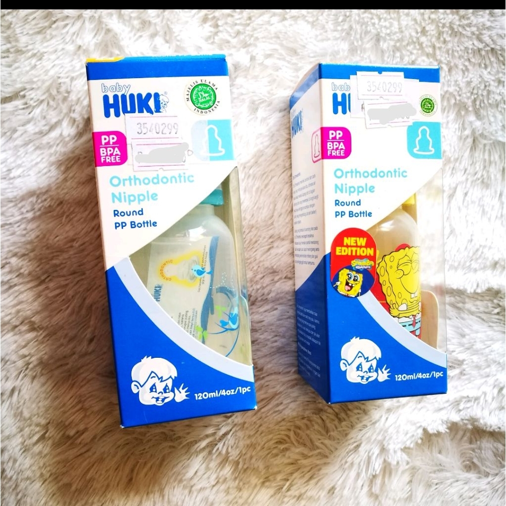 Huki Botol Susu 120 ML Dot Gepeng Karakter Burung