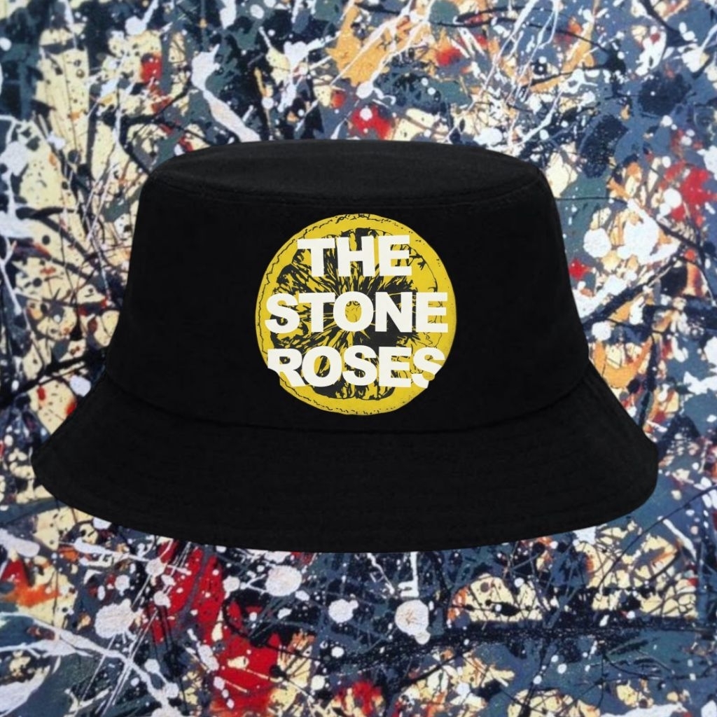 Topi Bucket Hat Casual Topi Band Motif Stone Roses 1990