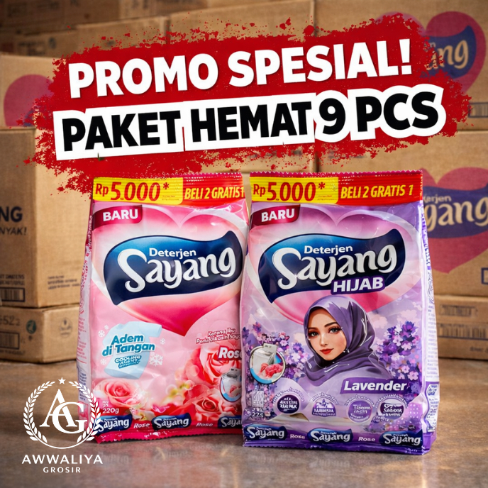 (PROMO) Deterjen Sayang Paket 9 Pcs 5000an – Sabun Cuci Harga Grosir Murah | Cocok Laundry & Warung