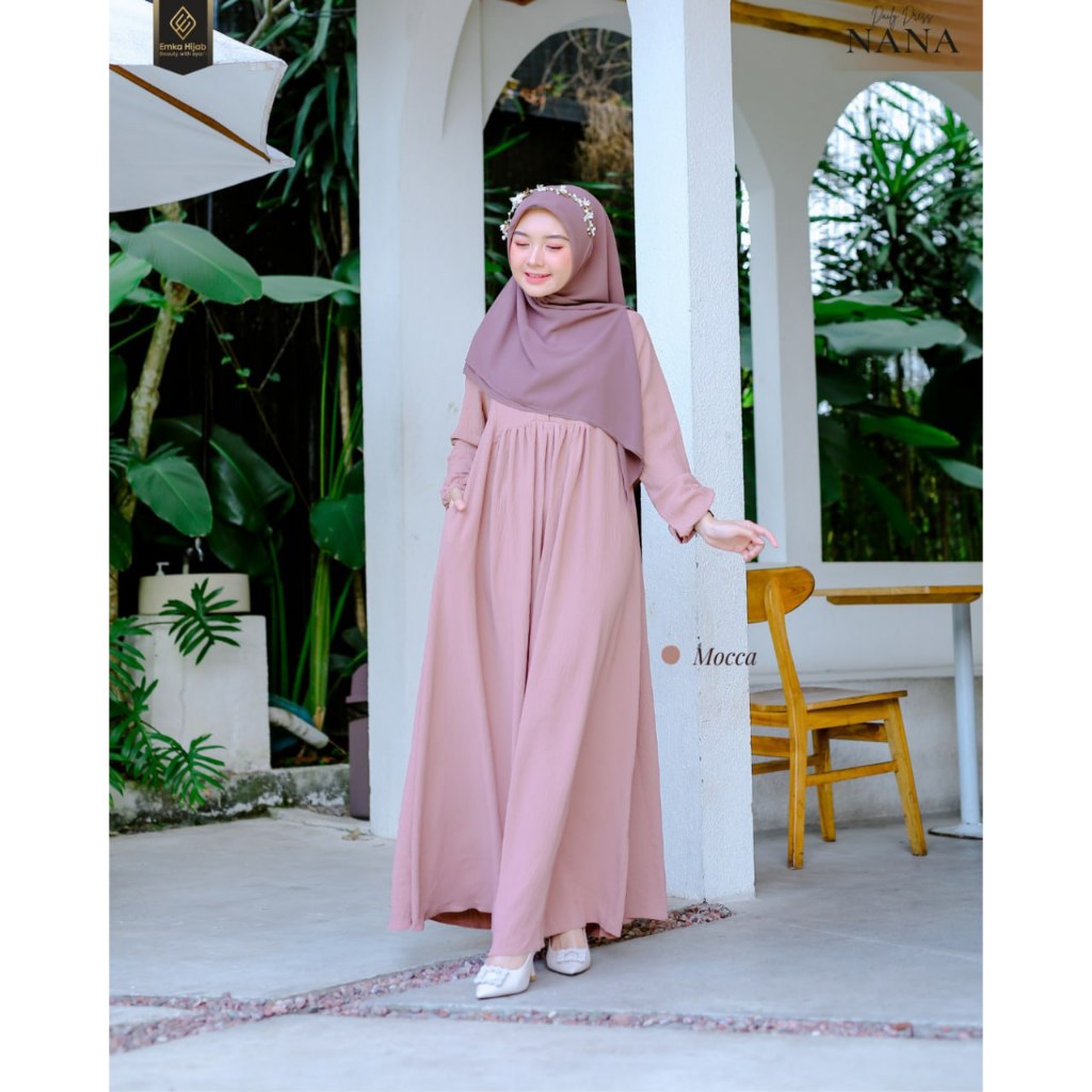 EMKA HIJAB READY Gamis Nana Dress Original by Emka Hijab GAMIS KRINKEL GAMIS CRINKEL BUSUI