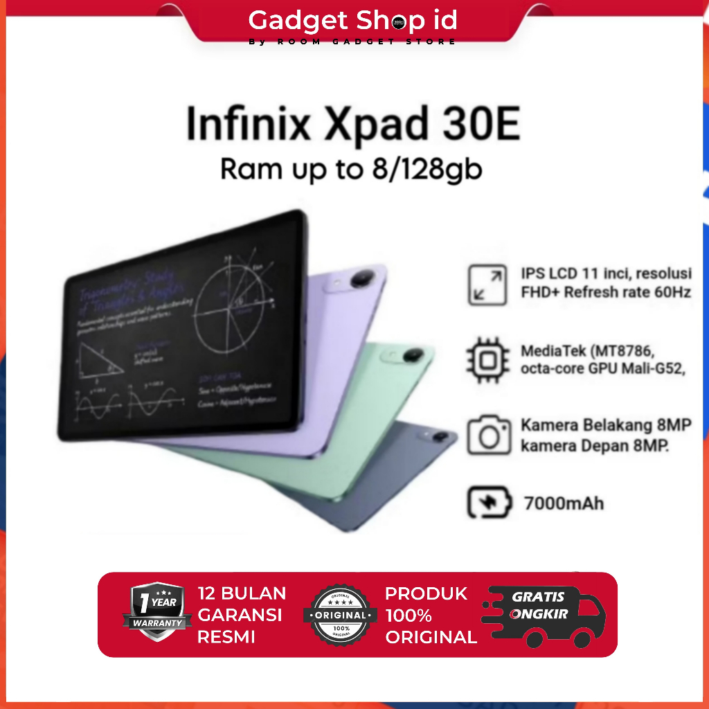 Infinix XPAD 30E Ram up to 8gb/128gb 7000mah Garansi Resmi