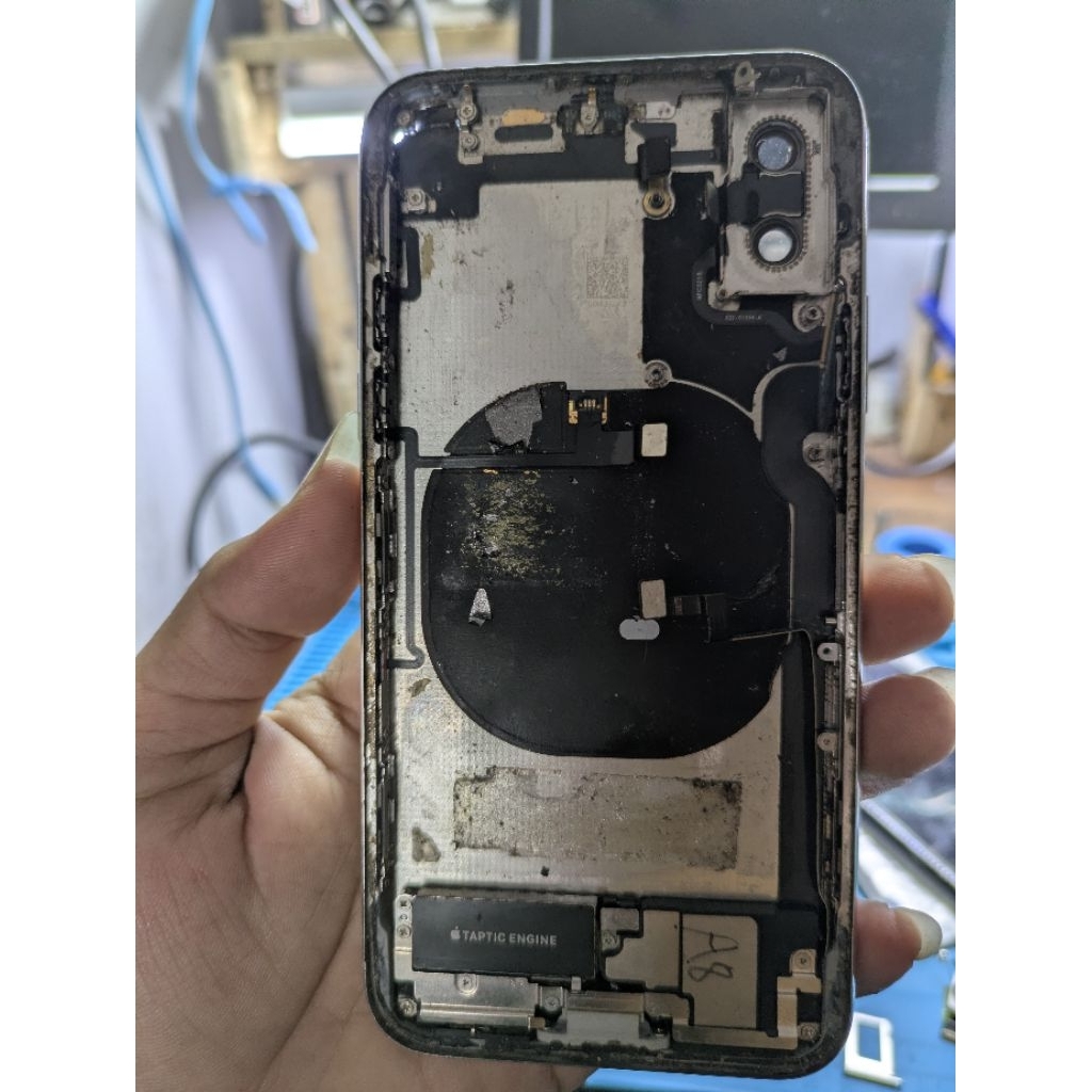 housing iphone X fullset part" seperti di foto minus back glass retak originall 100%