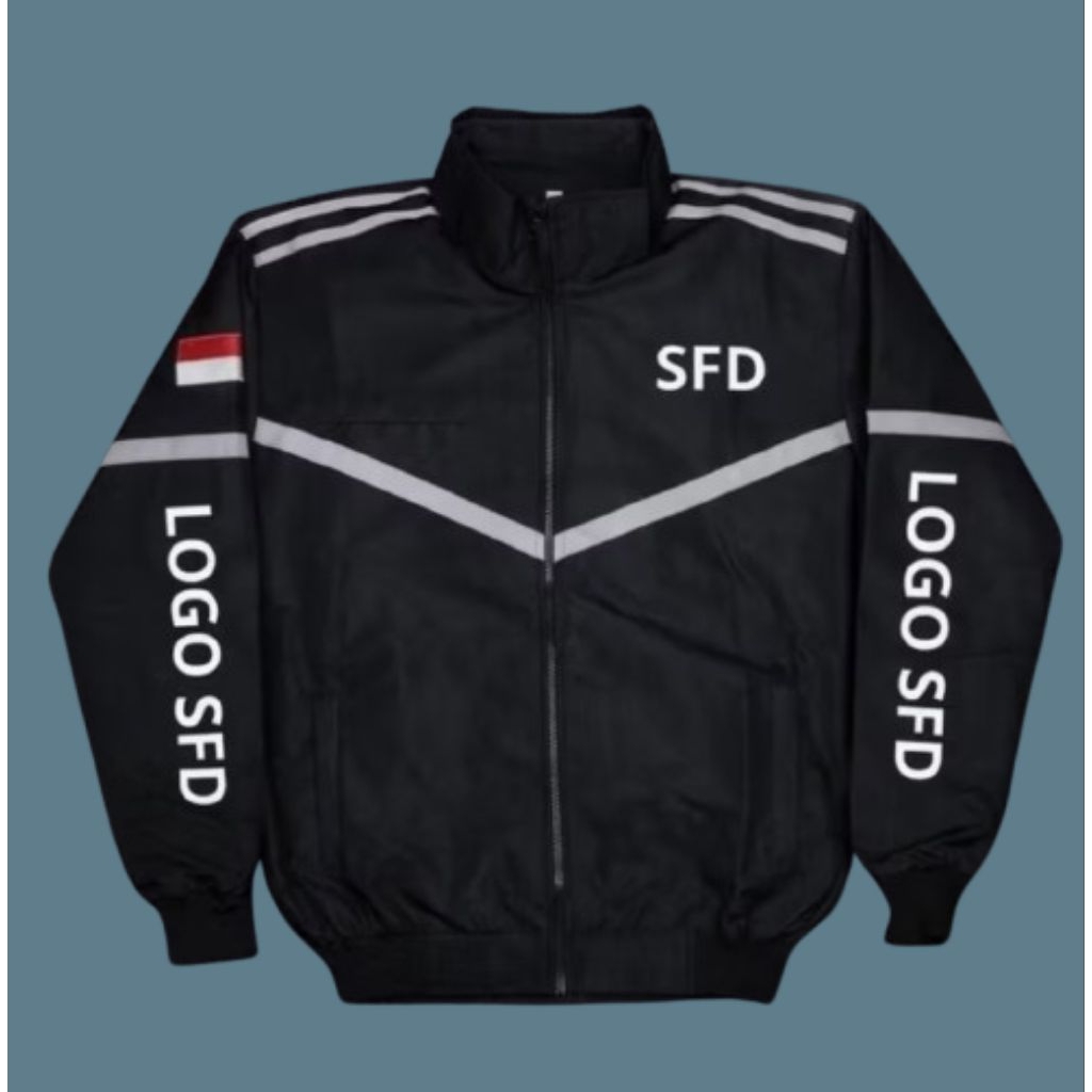 Jaket bomber hitam ojek online/jaket shp food hitam/ driver ojol/ jaket motor pria termurah