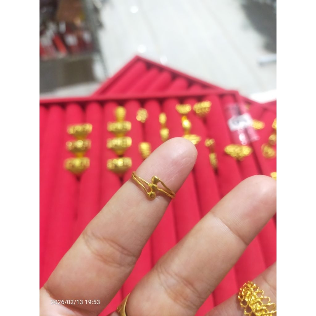 Cincin merica kecil bahan asli koin 91 bahan uang 500an/kuningan