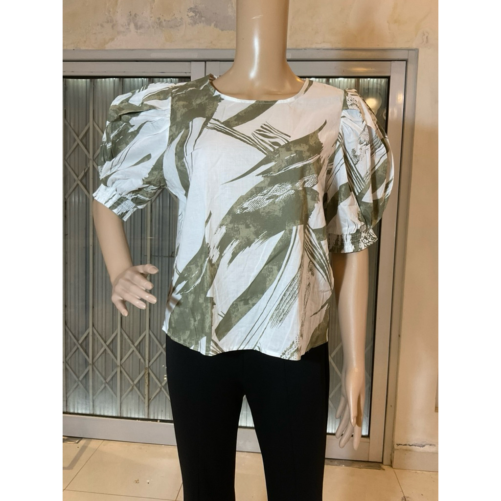 DKNY Puff Sleeve Top/Blouse