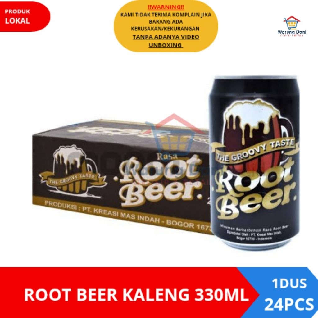 Root Beer Kaleng Groovy 330ML Minuman Root Beer -1Dus