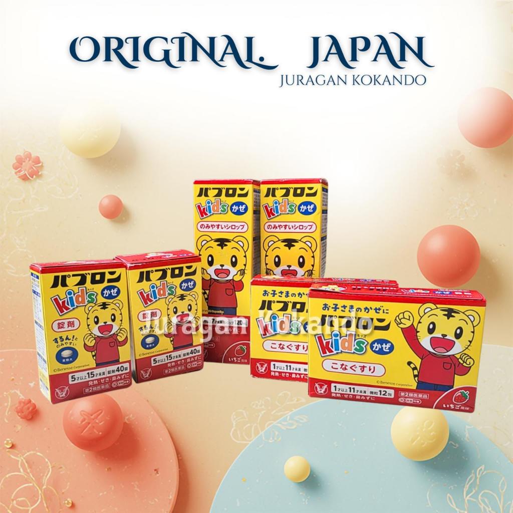 Pabron Kids - Serbuk, TABLET, SIROP. Demam Batuk Anak dengan Rasa Strawberry, Praktis untuk Anak