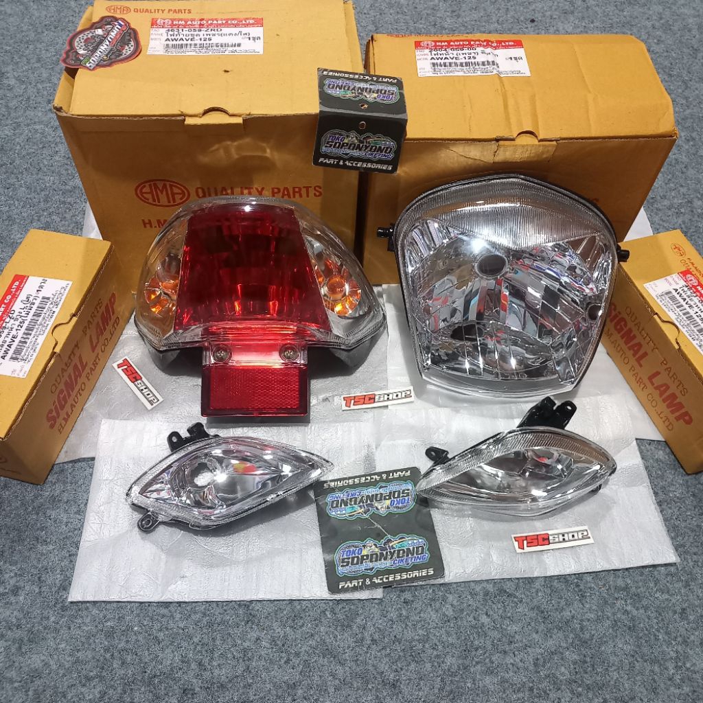 +¥¤£ {TERMURAH}| PAKETAN REFLEKTOR STOPLAMP SEIN WAVE 125 BAGOL MODEL CLEAR BY HMA ORIGINAL THAILAND