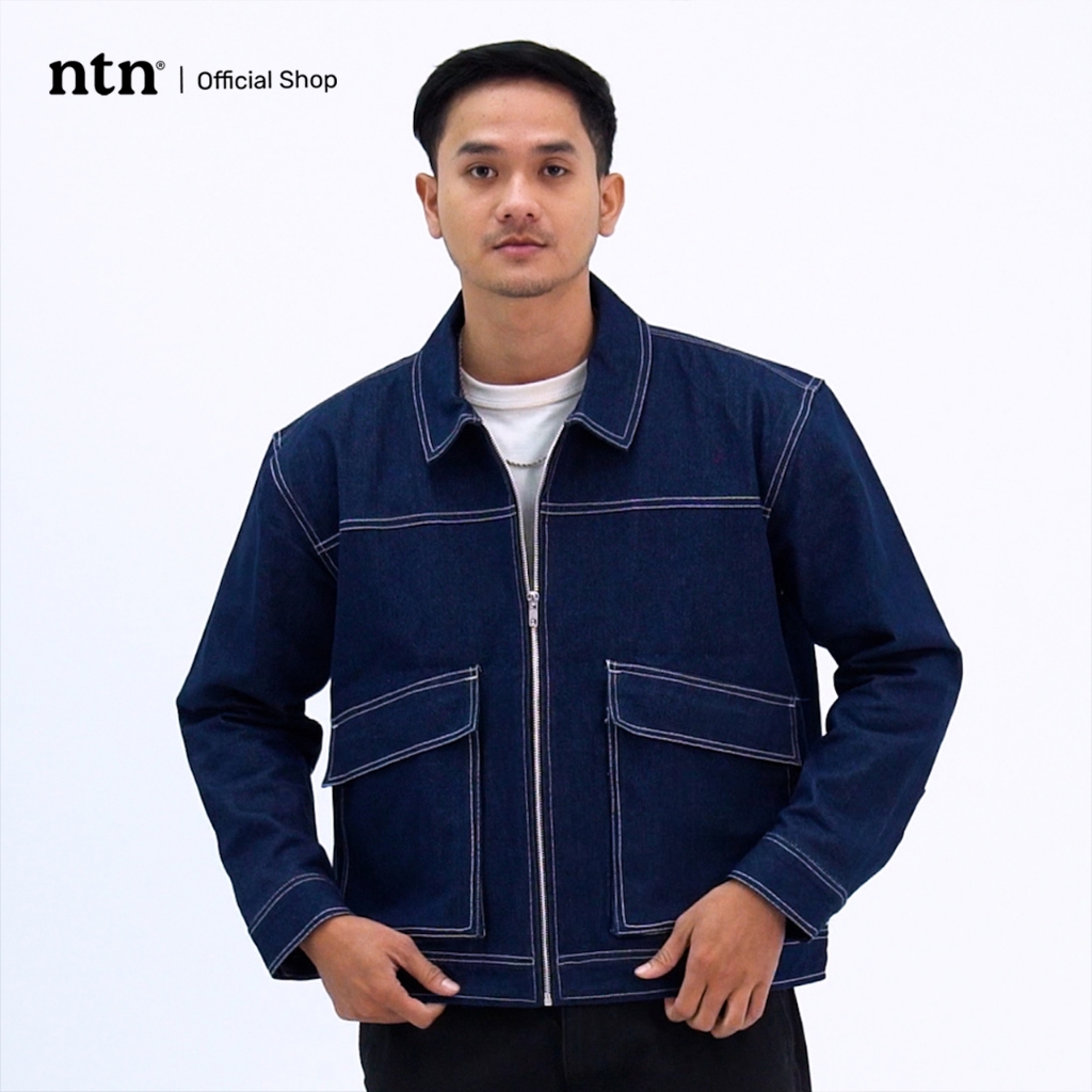 NTN - Cuvar Boxy Denim Zip Jacket | Jaket Jeans Pria - Midnight Blue