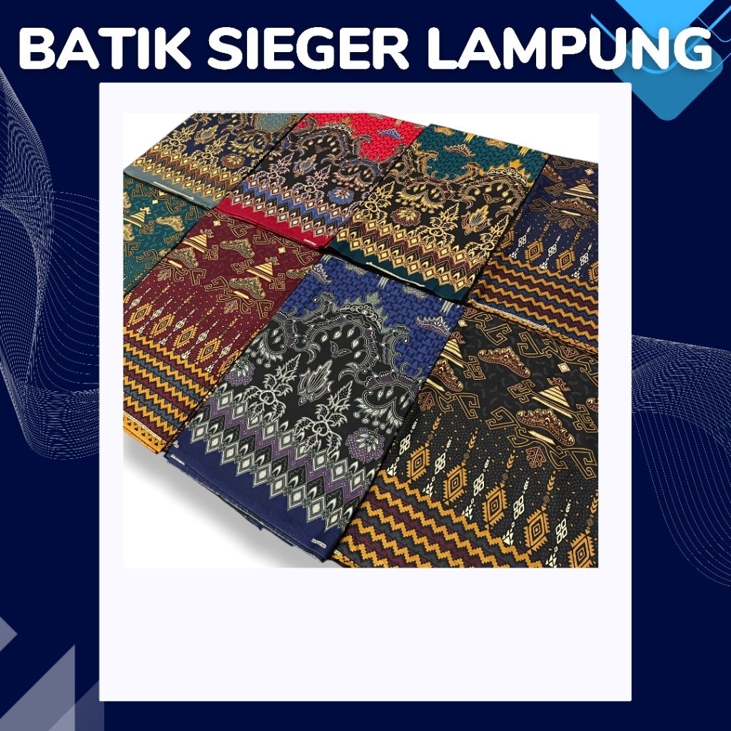 Kain Batik Cotton Premium Motif Sieger Lampung Bahan Katun Halus Premium Lembut Tidak Berbulu Metern