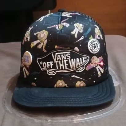 topi Vans collab Disney Pixar, Buzz Lightyear TOY STORY, Snapback, Trucker, Official tag.