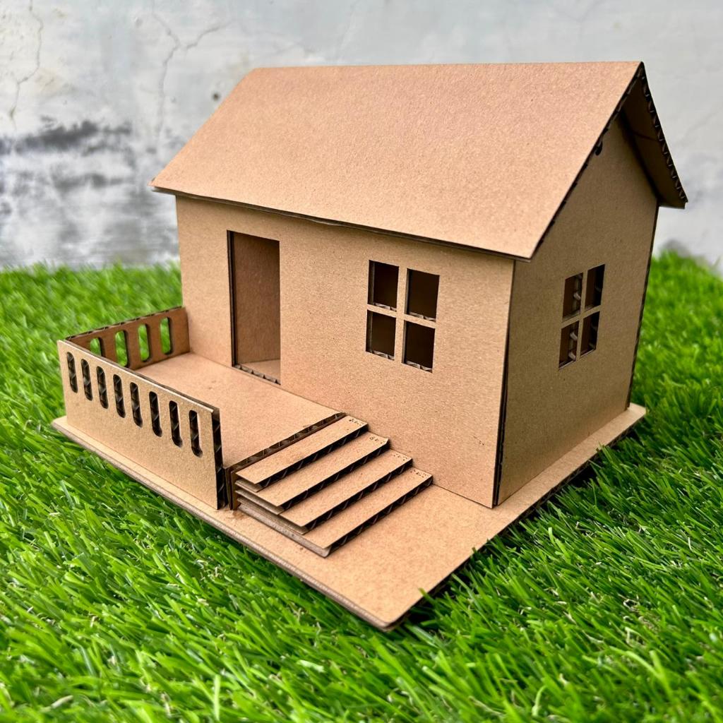 Miniatur Rumah Miniatur Dari Kardus / Maket Rumah Kardus / Prakarya Miniatur Rumah Dari Kardus