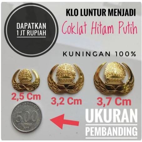 READY Pin Korpri Kuningan Asli - Pin Korpri F - Anti Luntur Selamanya