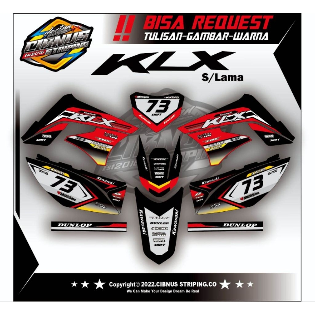 VULGATA GRAPHIX - DECAL KLX OLD / KAWASAKI KLX LAMA MERAH