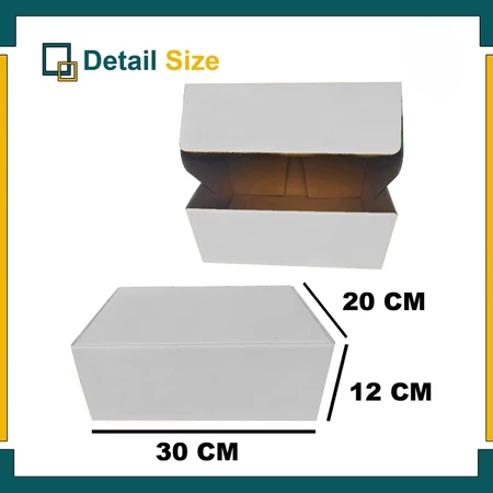 Kardus Box Kotak Putih Polos Ukuran 30x20x12 Cm Kado Packaging Dus Hadiah Hampers Souvernir