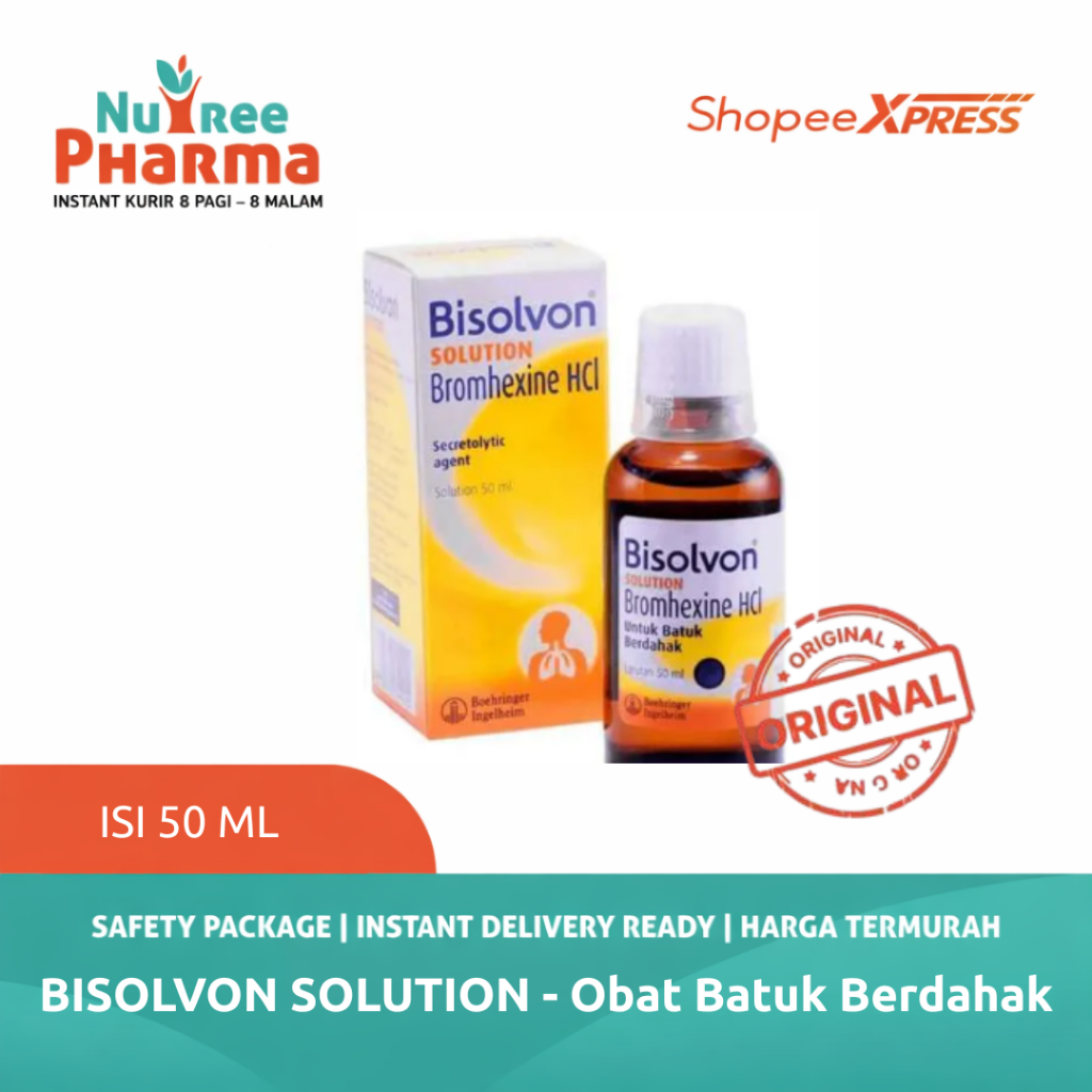 Bisolvon Solution Nebulizer Larutan Sirup Nebul Nebuliser 50ml