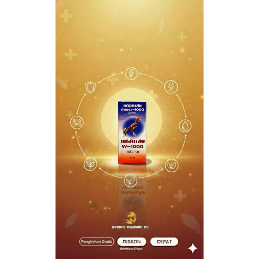 W-1000 PLUS Injection – Booster Vital Ayam Premium | Obat Ayam Lumpuh, persendian lemah, Pincang