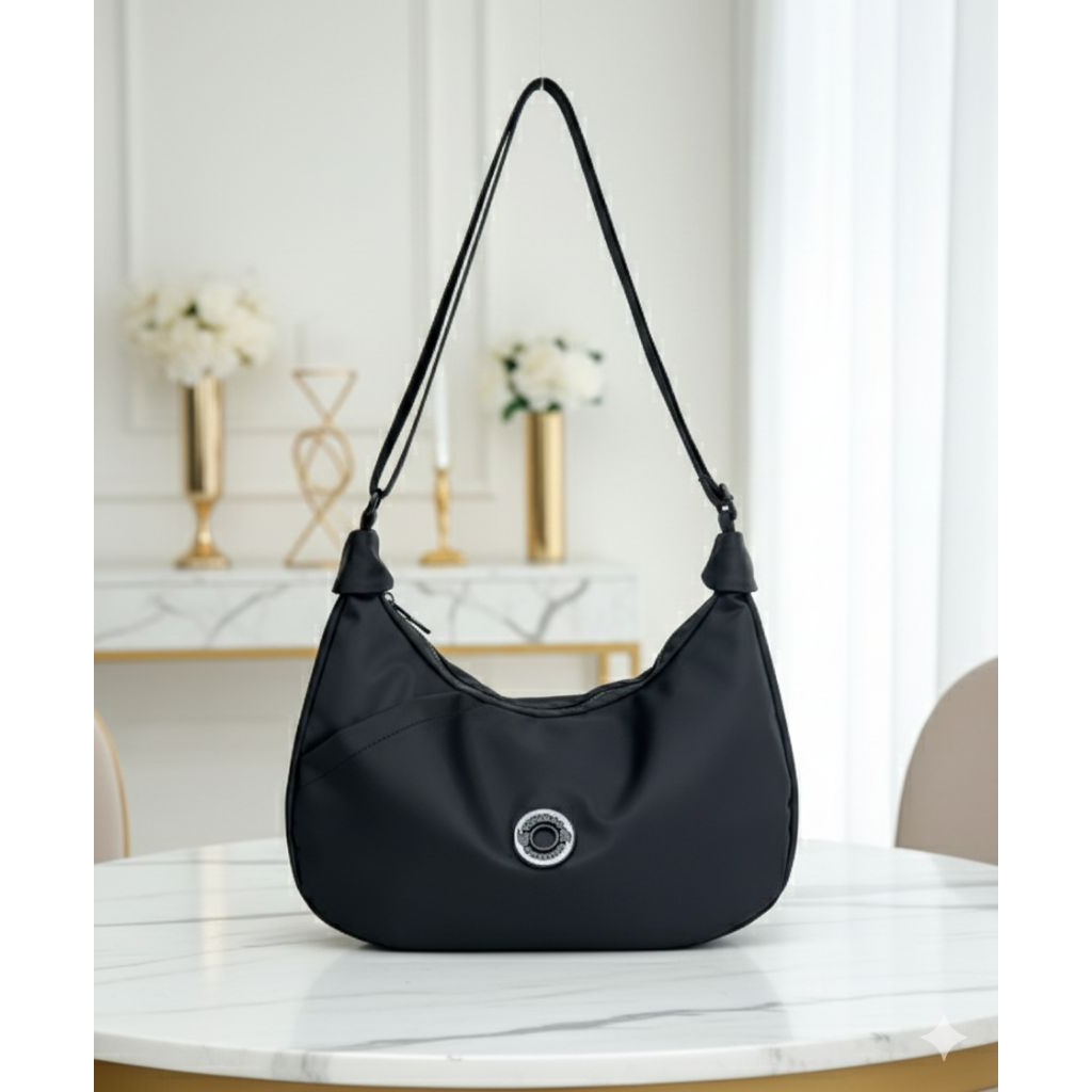 CHIBAO-16030-PS TAS SELEMPANG BULAN WANITA IMPORT TERBARU UKURAN BESAR NILON PARASUT WATERPROOF BANY