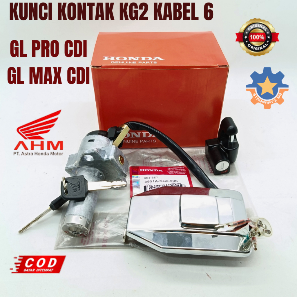 KUNCI KONTAK KG2 KABEL 6 HONDA GL PRO CDI GL MAX CDI ORISINIL ASLI AHM KONCI GEMBOK KEYSET PENGAMAN