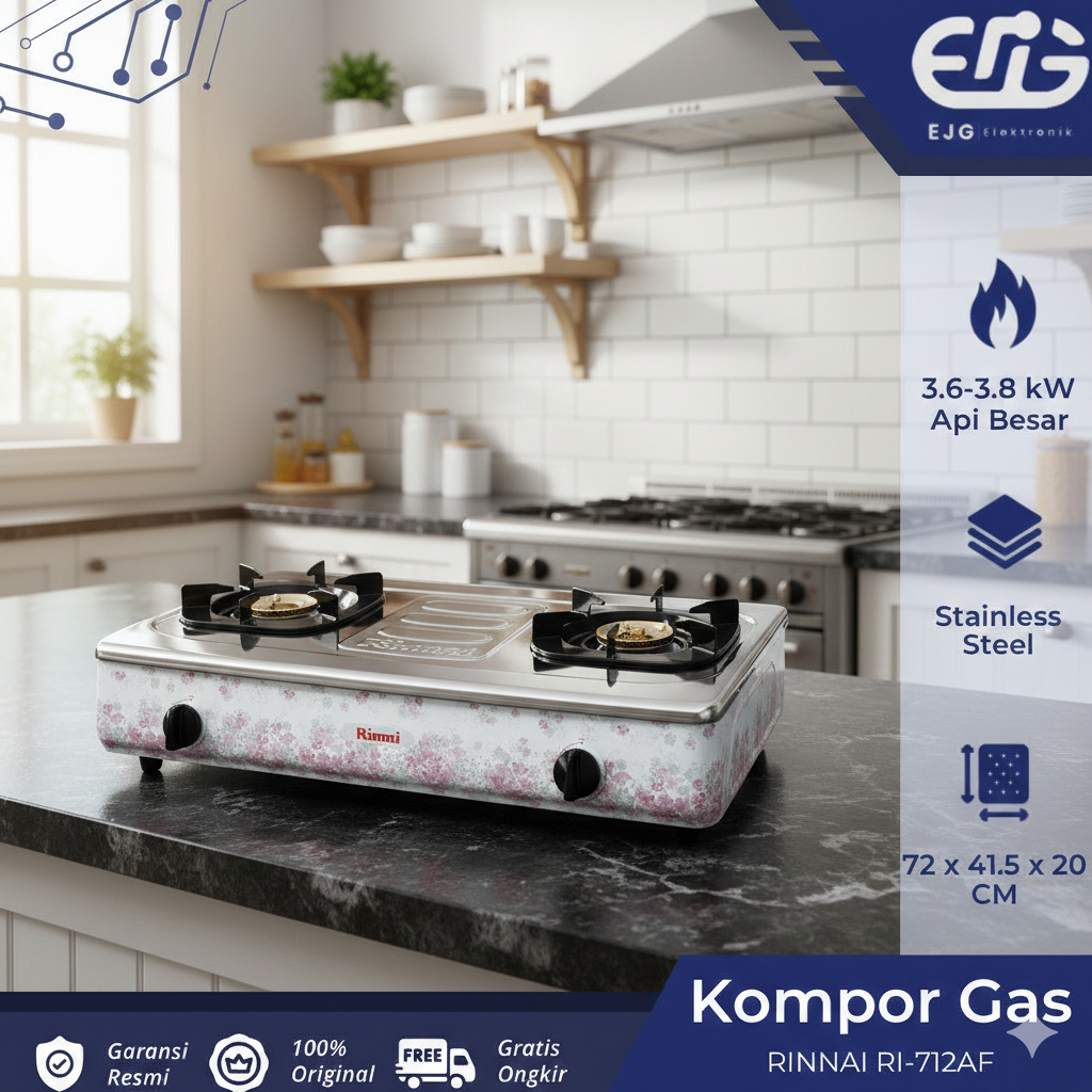 RINNAI RI 712 AF kompor gas 2 tungku RI 712AF