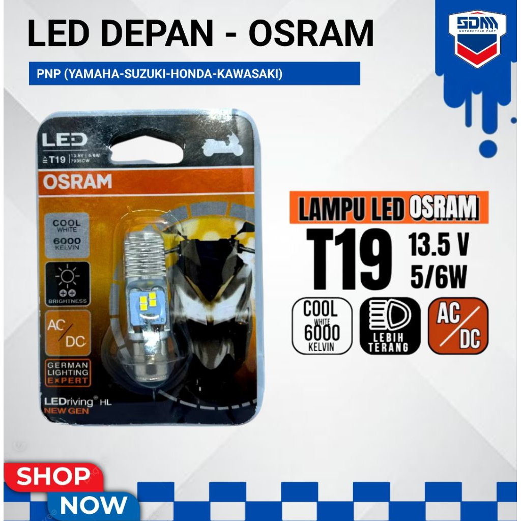 BOHLAM LAMPU LED OSRAM PUTIH BEAT BEAT ESP BEAT STREET VARIO 110/125 MIO SMILE MIO SPORTY