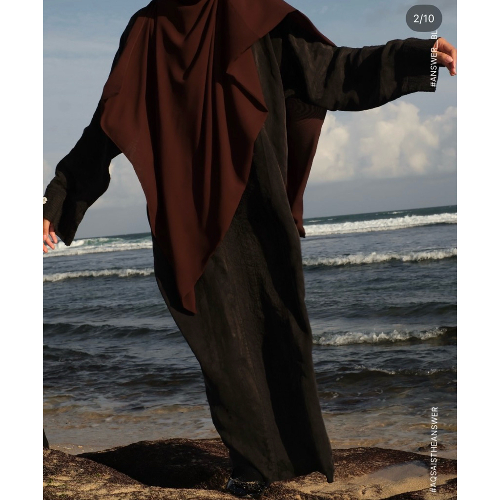 The Answer Abaya Aqsamodestwear Black XL