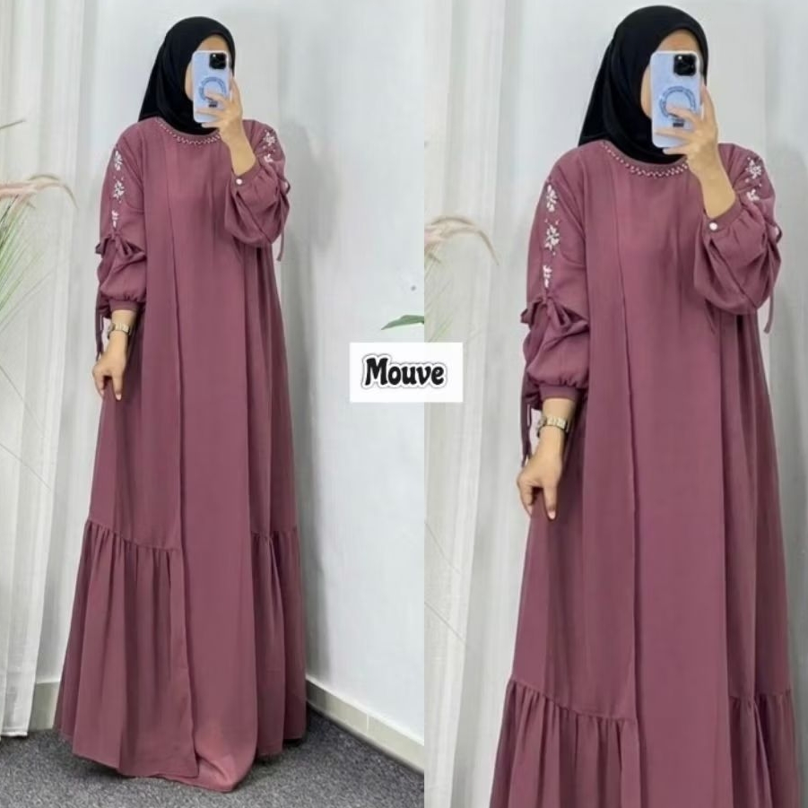 GAMIS CERUTY MOTIF TANGAN SERUT MIX PAYET/ DRESS POLOSAN CANTIK BANGET