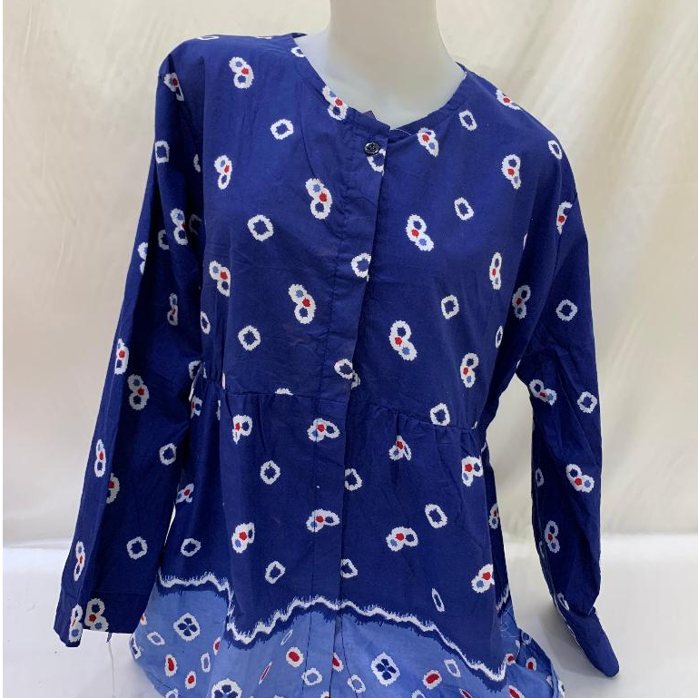 Blouse Batik Wanita Modern Lengan Panjang / Atasan Batik Jogja Wanita Elegan / Blouse Batik Kerja Ka