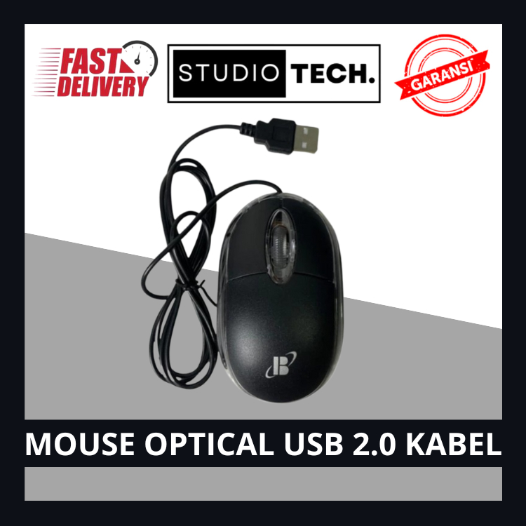 Mouse Kabel USB Optical Scroll Halus 1.3m Kompatibel PC Laptop USB 2.0
