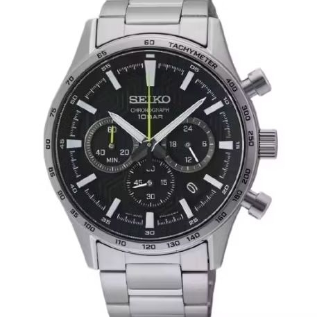 Seiko SSB413P1 chrono silver jam tangan cowok original