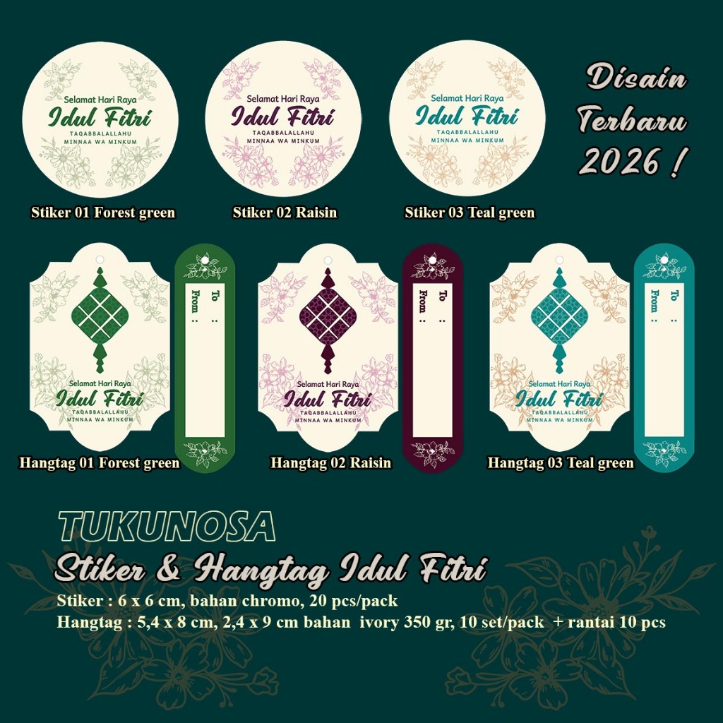 STIKER DAN HANGTAG IDUL FITRI DISAIN TERBARU 2026 hampers idul fitri lebaran hantaran hangtang premi
