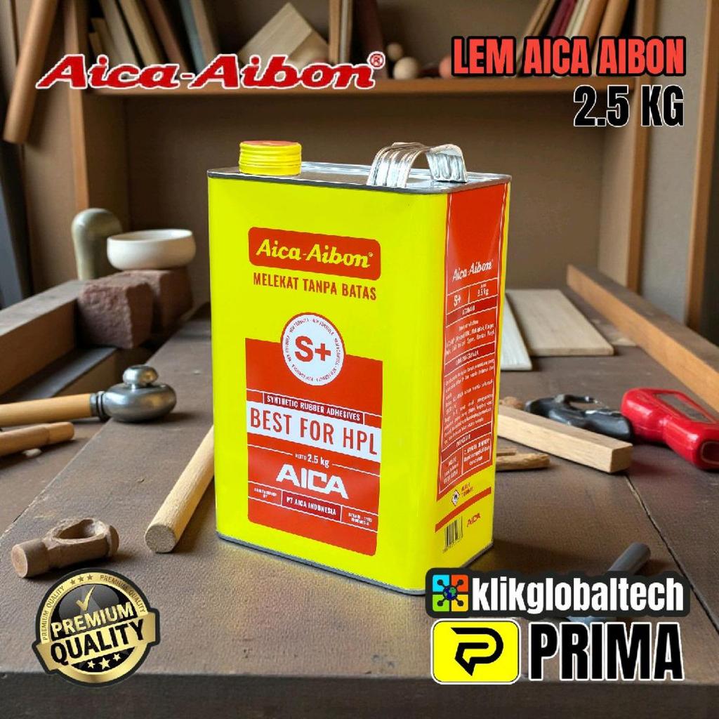 LEM AICA AIBON 7 S+ 2.5 KG Lem Kuning HPL Kayu Karet Busa Kulit