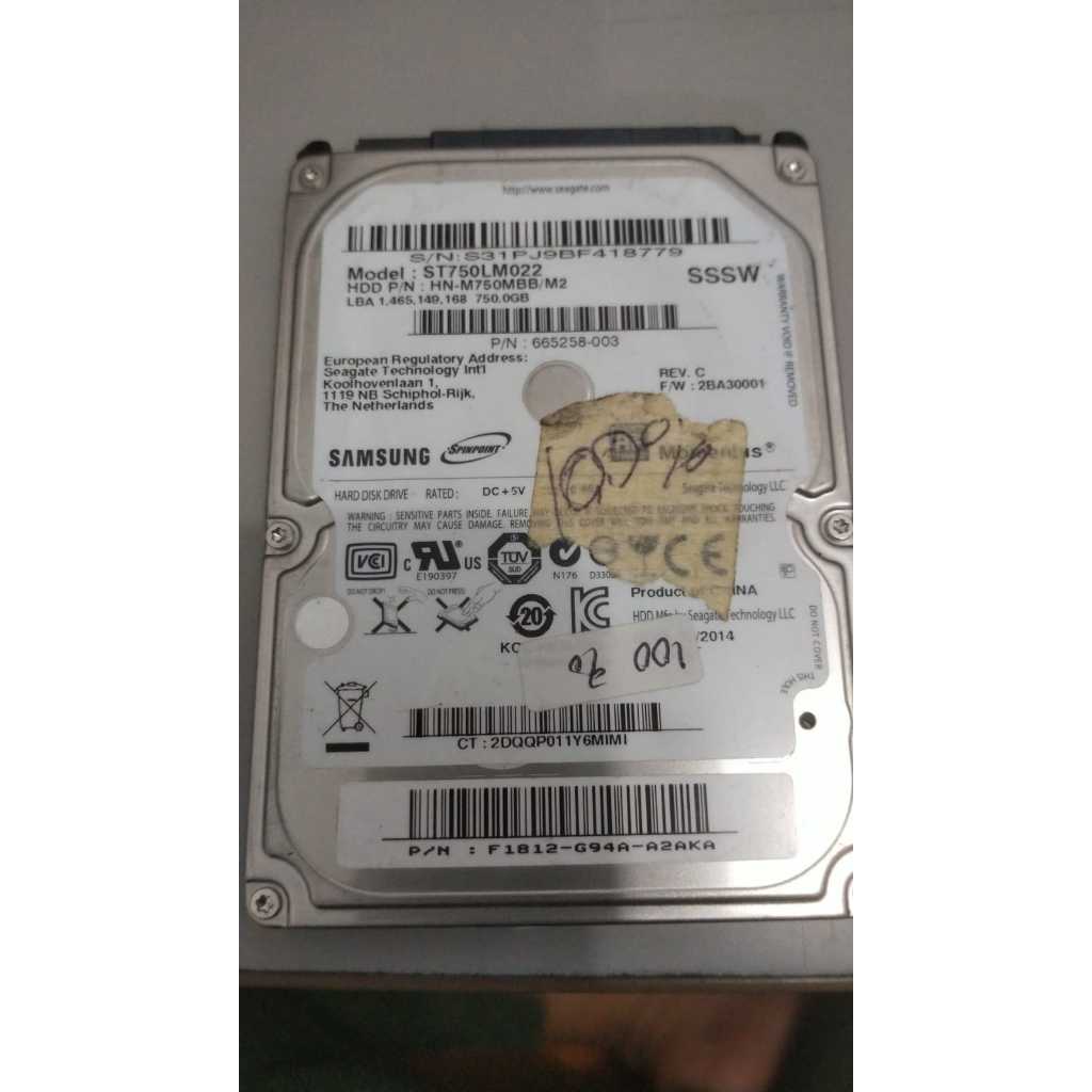 HARDISK INTERNAL LAPTOP 750GB SATA 2.5 INCH