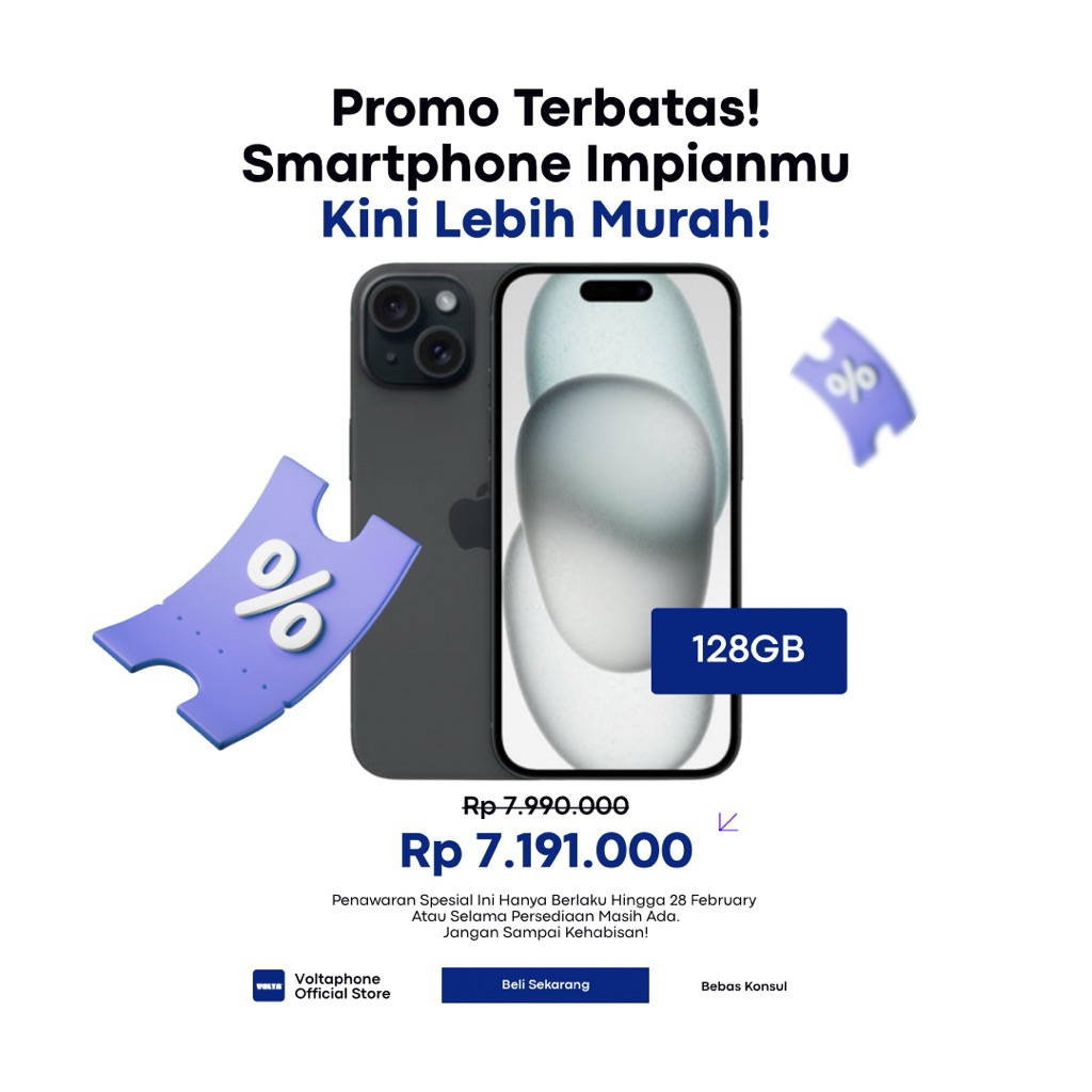 Promo iPhone 15 Plus Second inter original iPhone 128GB